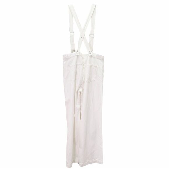 GAP Wide Leg Suspender Jeans White Denim Pants with Suspenders Size 31 | 12 Long - Picture 3 of 15